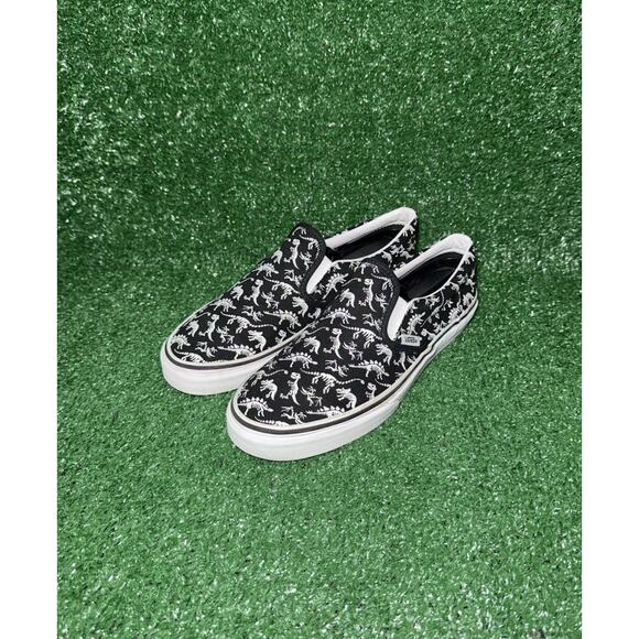 Vans Classic Slip On Dinosaur All Over Print Sneaker Kids Size 7 Womens Size 8.5 - Picture 3 of 9